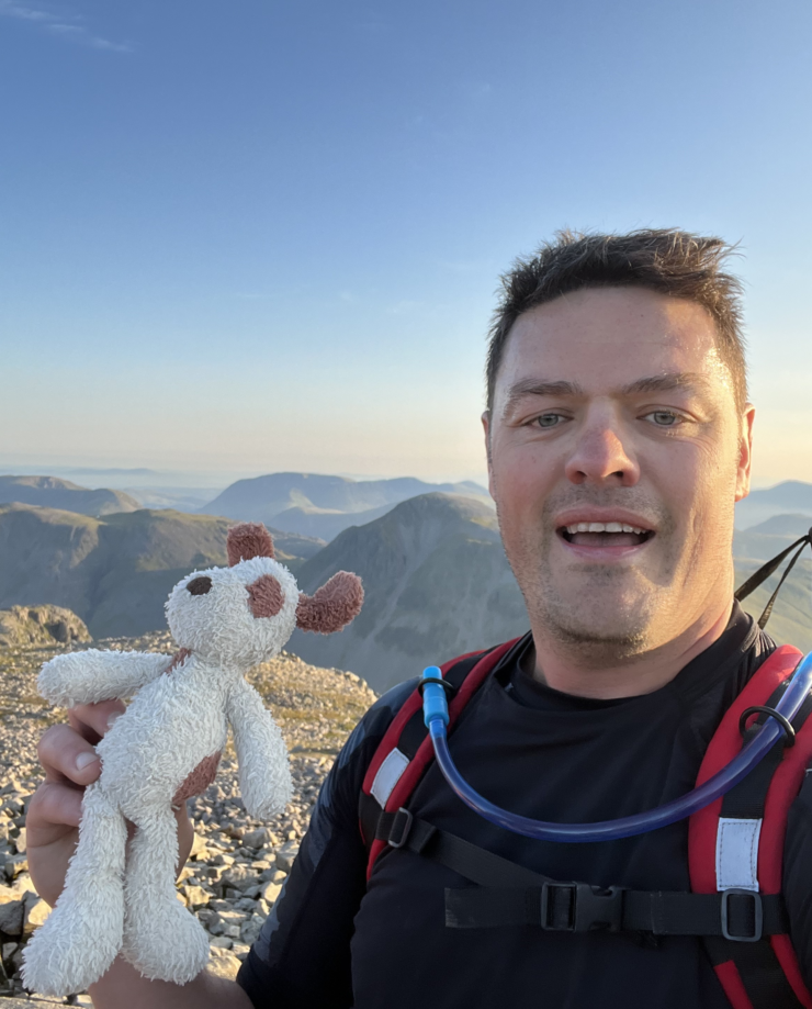 Adam Nettleship and stuffed puppy
